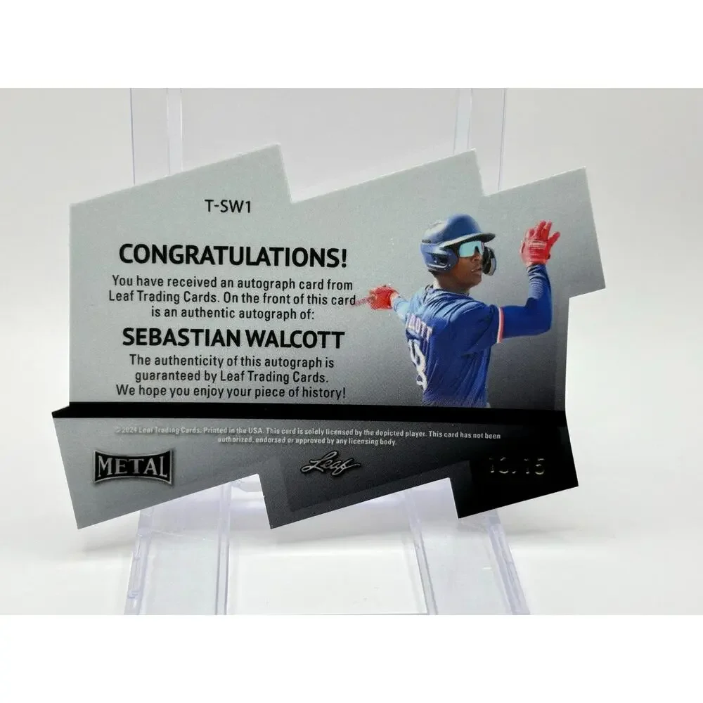 2024 Leaf Metal Sebastian Walcott Top 100 Die Cut Silver Crystal Auto 13/15 SP